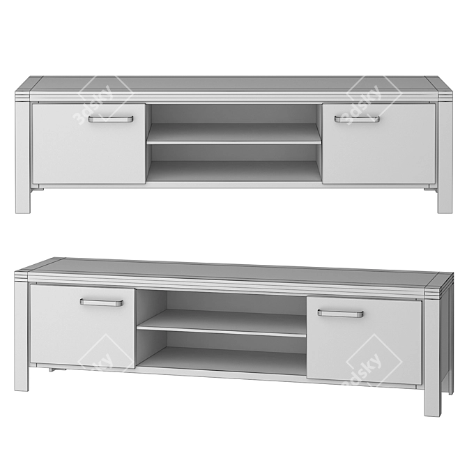 Modern TV Cabinet Ambrosh: Sleek Design, Spacious Storage 3D model image 2