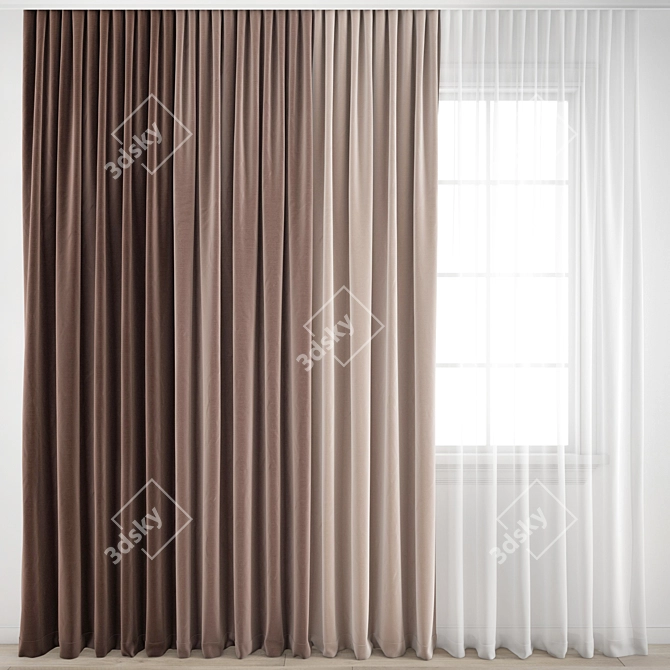 Premium Polygonal Curtain Model 3D model image 6