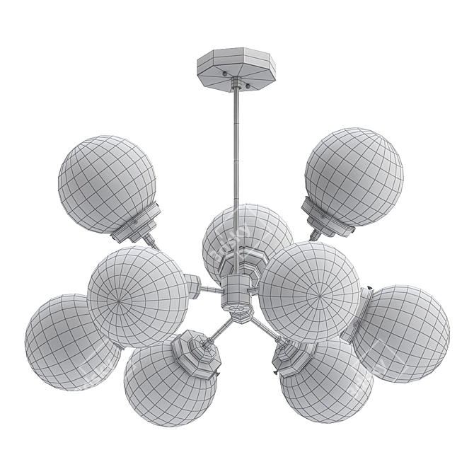 Retro Sputnik Chandelier 3D model image 2