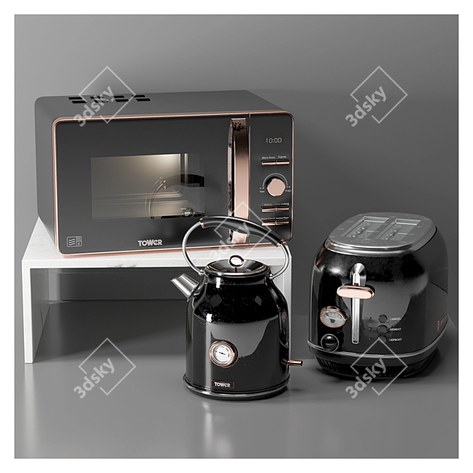 Rose Gold Kitchen Essentials 3D model image 2