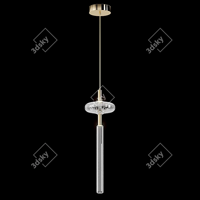 Elegant Gold Pendant Lamp: Lampatron Vuoksa 3D model image 2