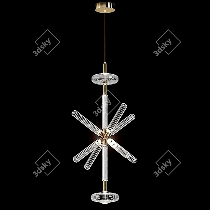 Elegant Gold Pendant Lamp: Lampatron Vuoksa 3D model image 3