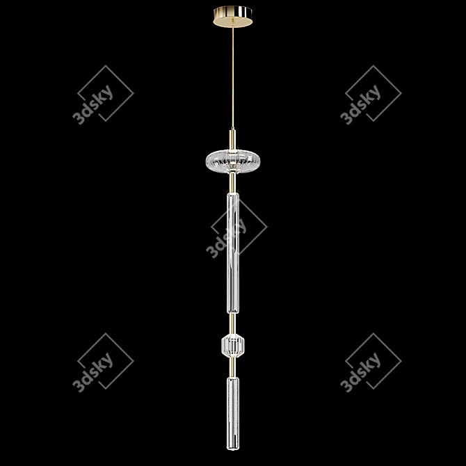 Elegant Gold Pendant Lamp: Lampatron Vuoksa 3D model image 4