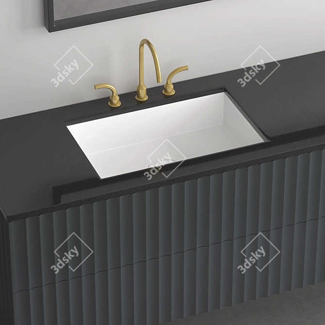 Sleek Modern Bathroom Cabinet 3D model image 2