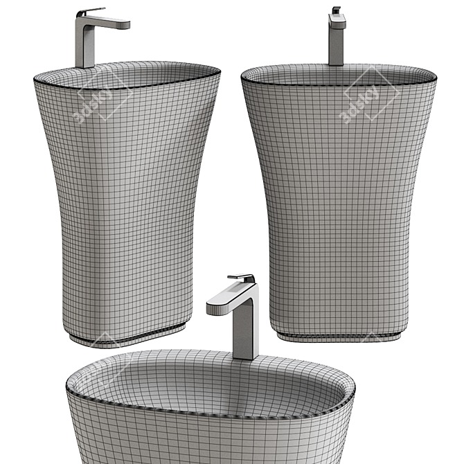 Sleekly Designed SCOOP Washbasin 3D model image 3