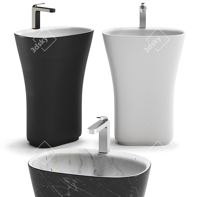 Sleekly Designed SCOOP Washbasin 3D model image 4