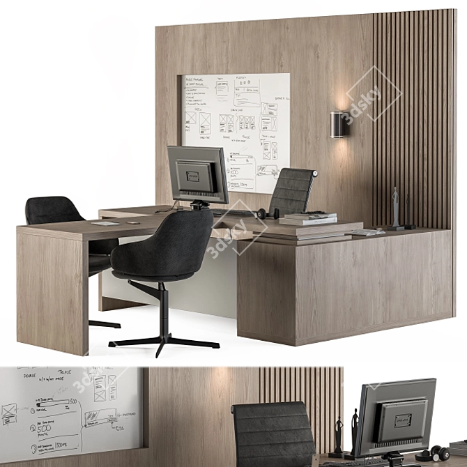 Whiteboard 38 - Manager's Office Furniture 3D model image 1