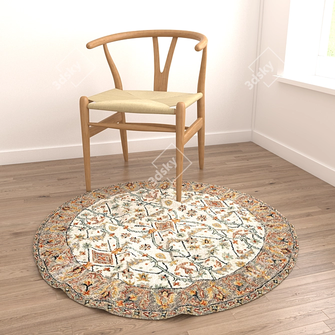 Round Rugs Set: Variety of Textures 3D model image 2