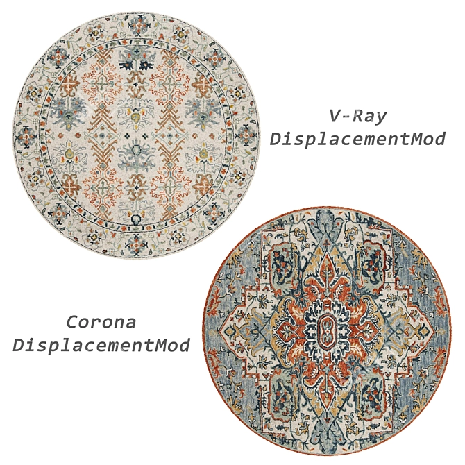 Round Rugs Set: Variety of Textures 3D model image 4