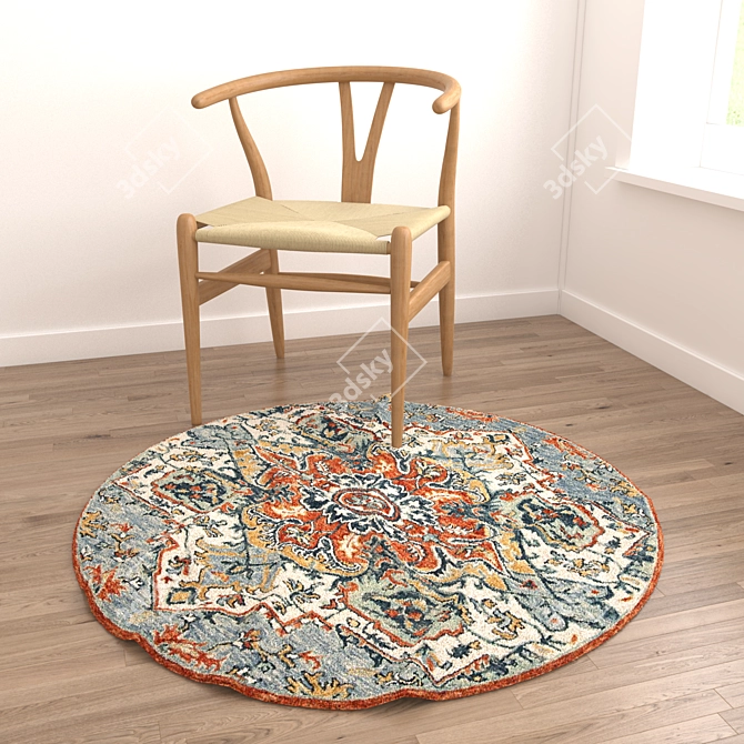 Round Rugs Set: Variety of Textures 3D model image 5
