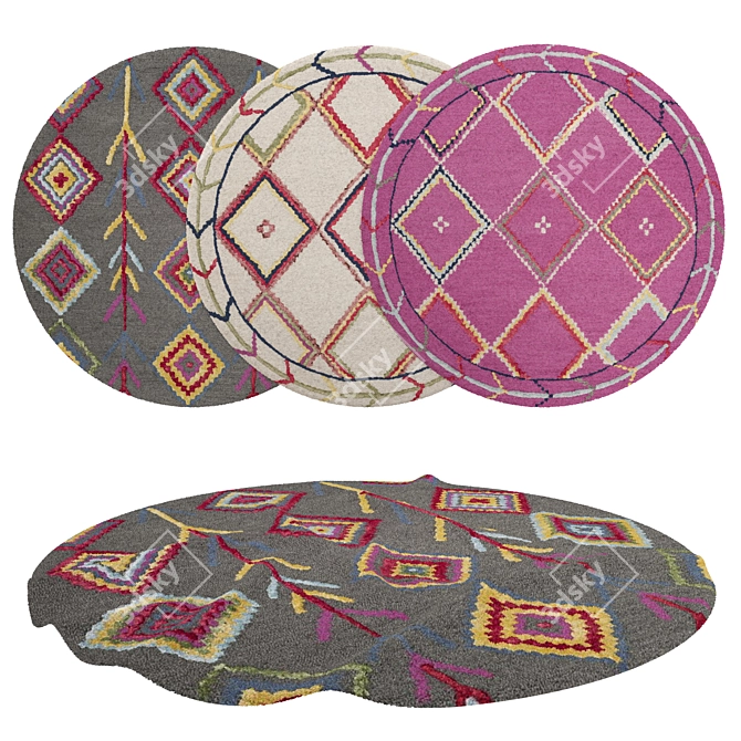 Title: Round Rugs Set - Versatile 3D Models 3D model image 1