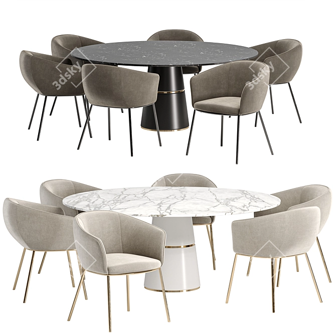 Zara Dining Set: Elegant and Functional 3D model image 1