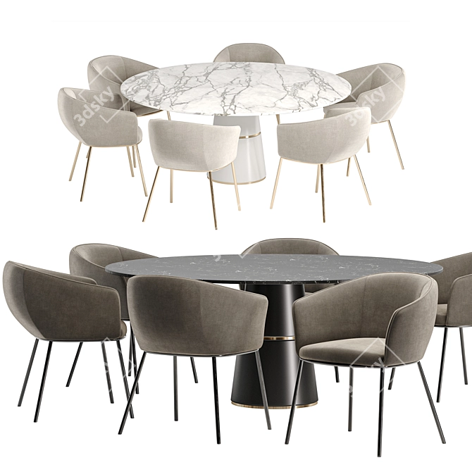 Zara Dining Set: Elegant and Functional 3D model image 2
