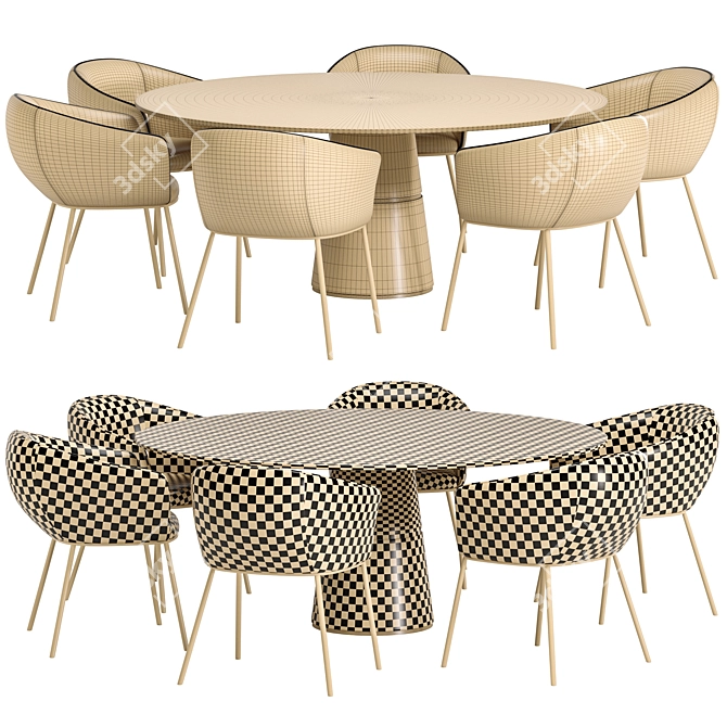 Zara Dining Set: Elegant and Functional 3D model image 4