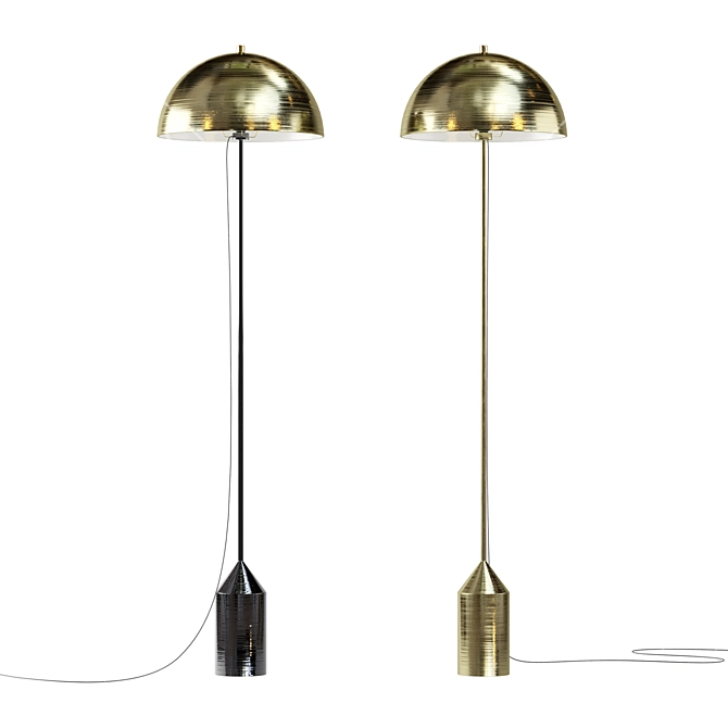 Vintage Metal Floor Lamp 3D model image 1