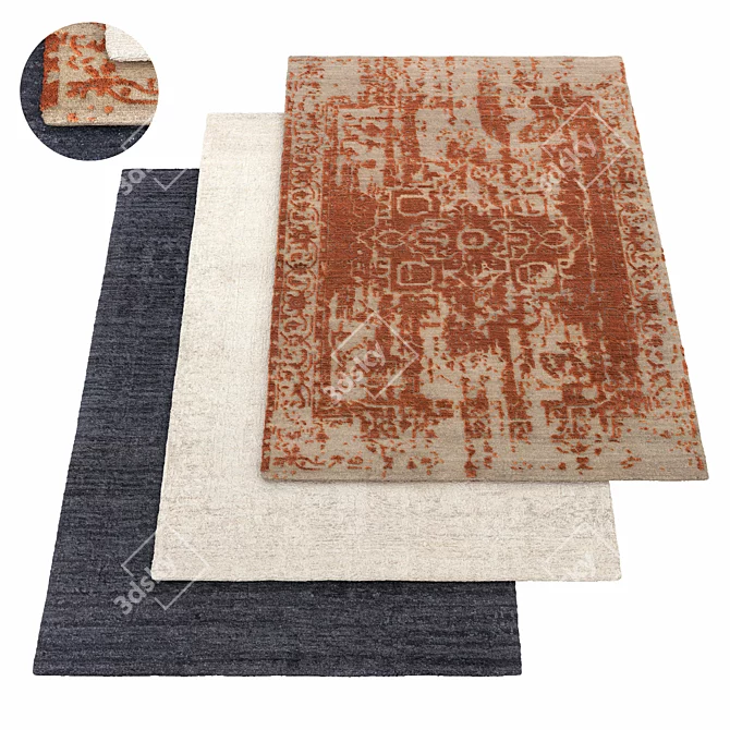 Elegant Court Rug - Timeless Beauty for Your Space 3D model image 1