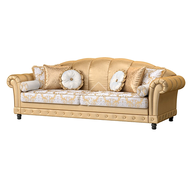 OM Edelweiss 5-Seater Sofa: Classic Elegance for Your Living Room. 3D model image 1