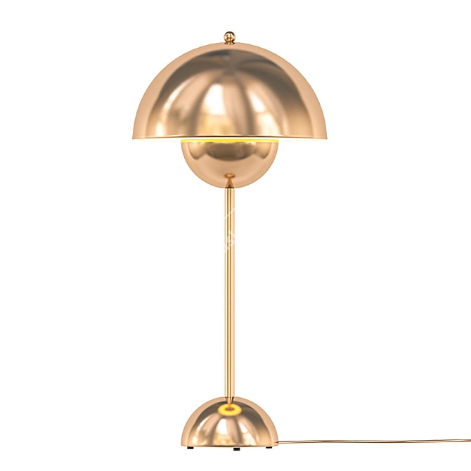 Elegant Polished Brass Flowerpot Lamp 3D model image 1