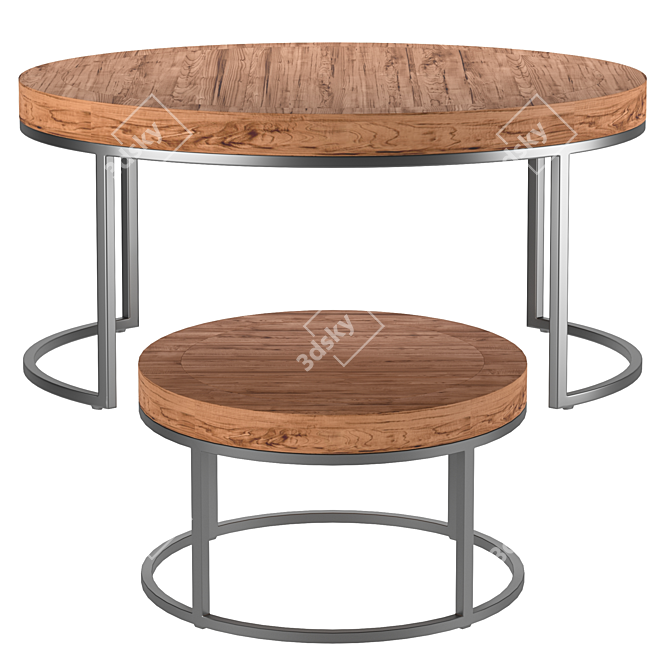 Antique Inspired Malcolm Nesting Coffee Tables 3D model image 1