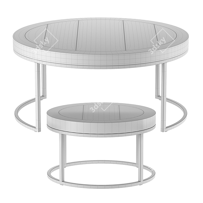 Antique Inspired Malcolm Nesting Coffee Tables 3D model image 2