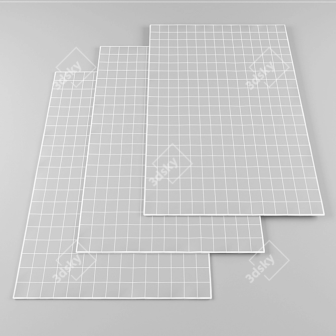 High-Res Rug Collection - 4 Pieces 3D model image 2