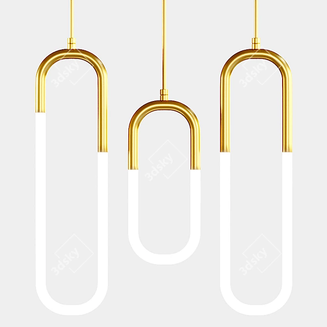 Gabi Pendant Lamp: Stylish Glass and Brass Lighting 3D model image 1