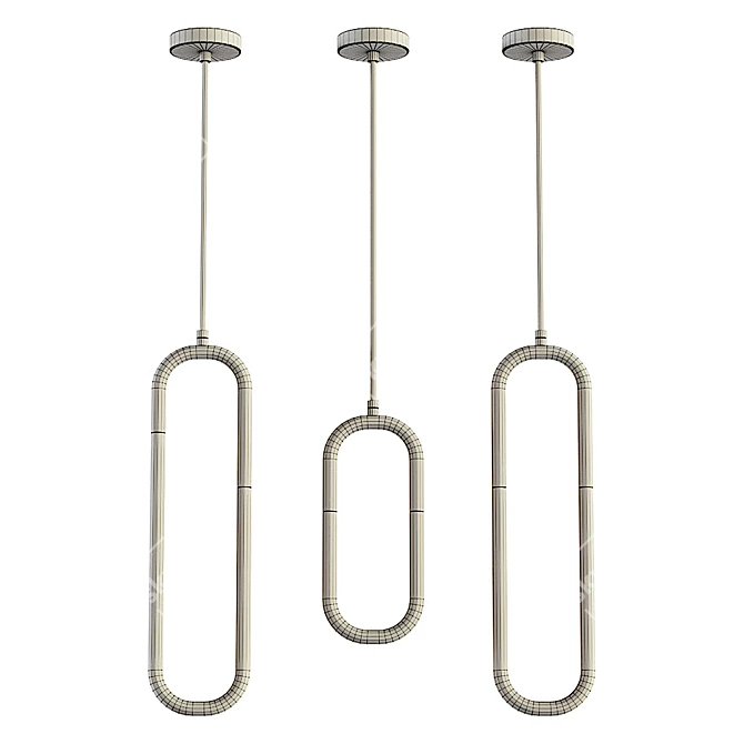 Gabi Pendant Lamp: Stylish Glass and Brass Lighting 3D model image 3