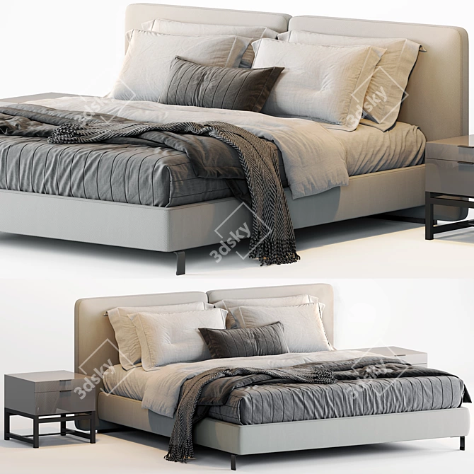 Contemporary Minotti Tatlin Bed 3D model image 1