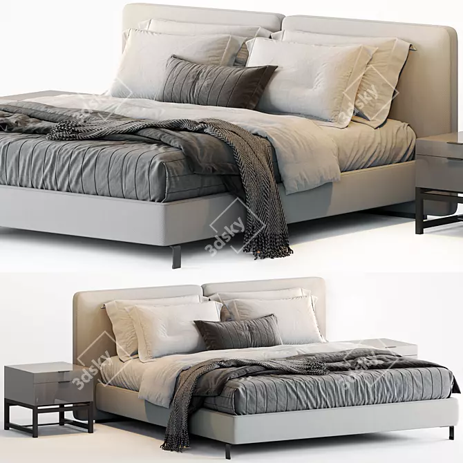 Contemporary Minotti Tatlin Bed 3D model image 6