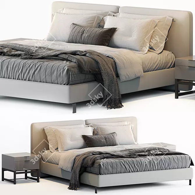 Contemporary Minotti Tatlin Bed 3D model image 8