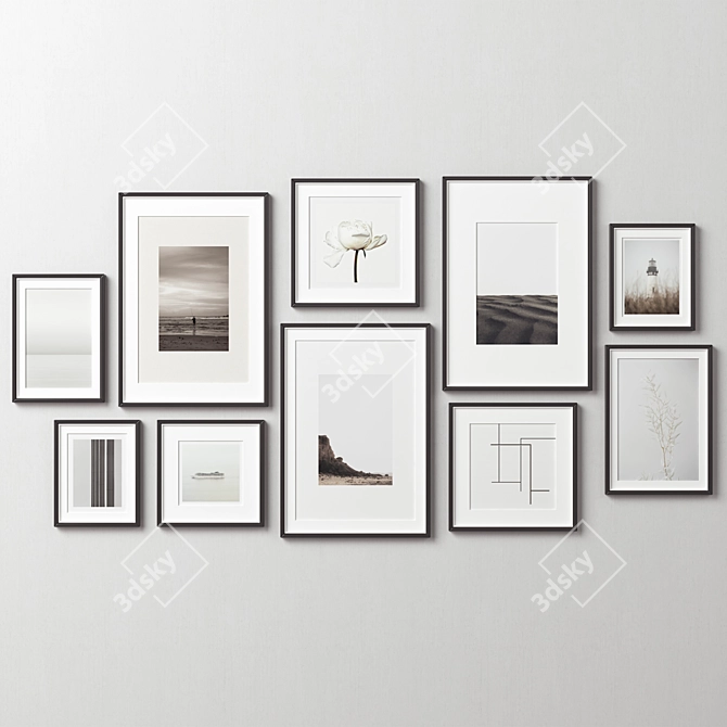 Eclectic Collection of 10 Picture Frames 3D model image 4