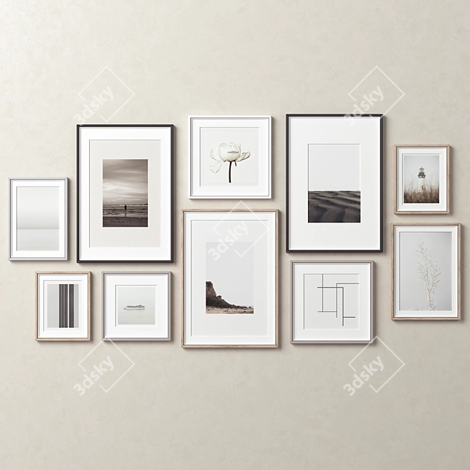 Eclectic Collection of 10 Picture Frames 3D model image 6