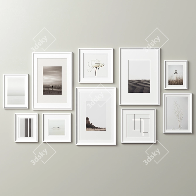 Eclectic Collection of 10 Picture Frames 3D model image 7