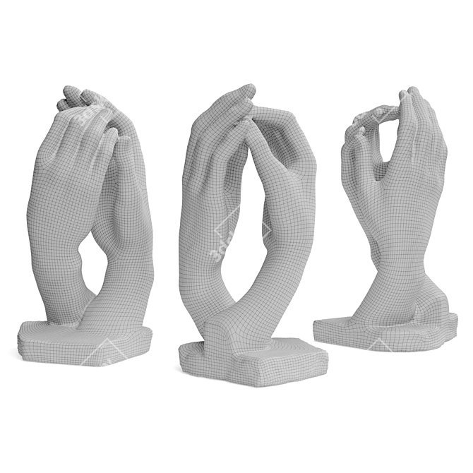 Eternal Grasp: Rodin Hands Sculpture 3D model image 6