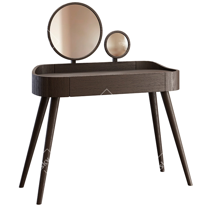 Odie Dressing Table: Dark Stain Oak 3D model image 1