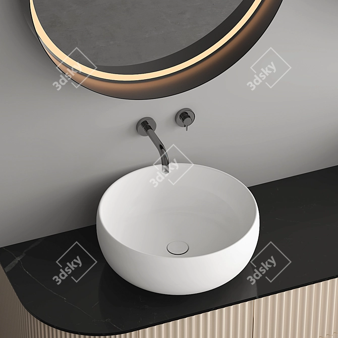 Sleek 2000mm Modern Washbasin 3D model image 5