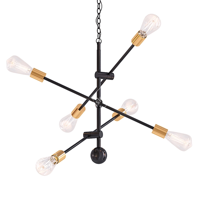 Modern Waycross 6-Light Chandelier 3D model image 1