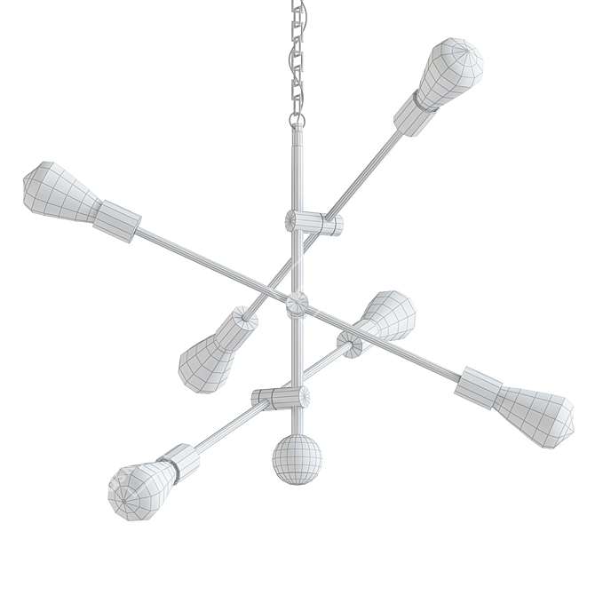 Modern Waycross 6-Light Chandelier 3D model image 2