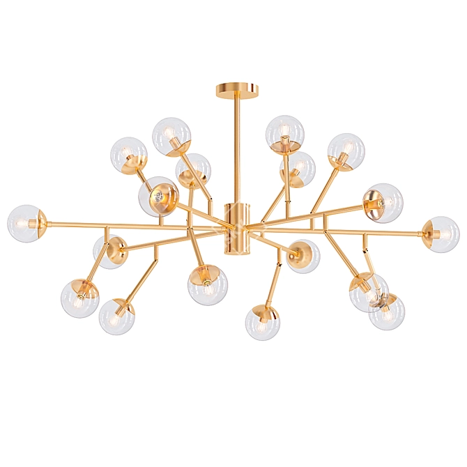 Schwerin 18-Light Modern Linear Chandelier 3D model image 1