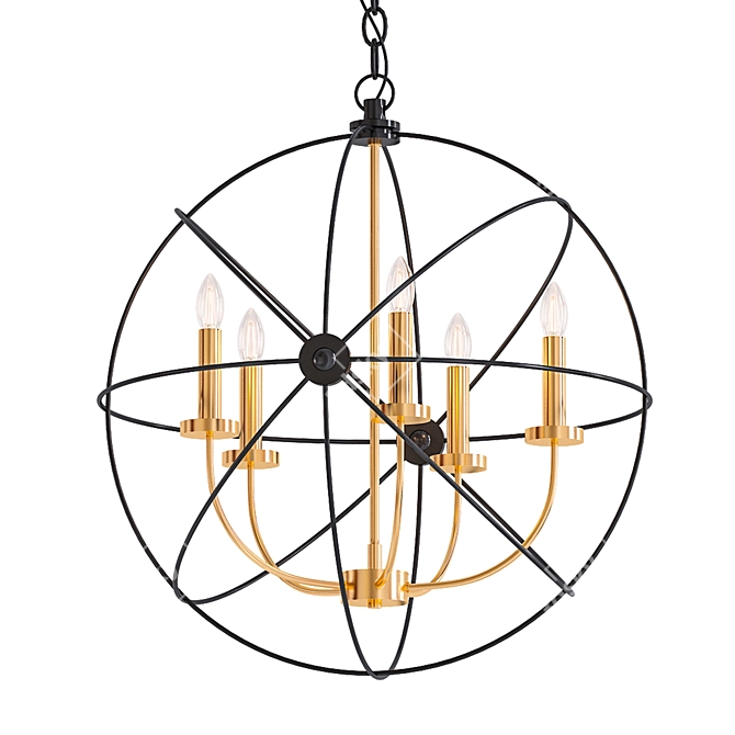 Modern Sphere Chandelier Waldron 3D model image 1