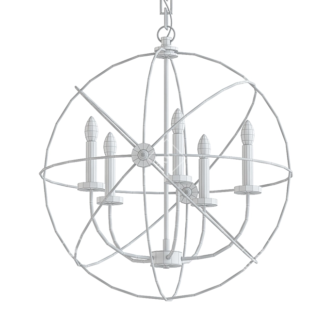 Modern Sphere Chandelier Waldron 3D model image 2