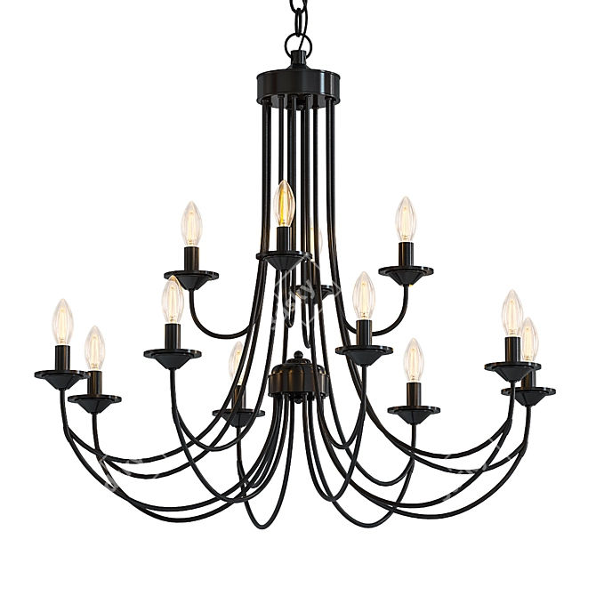 Estelle 12-Light Classic Chandelier 3D model image 1