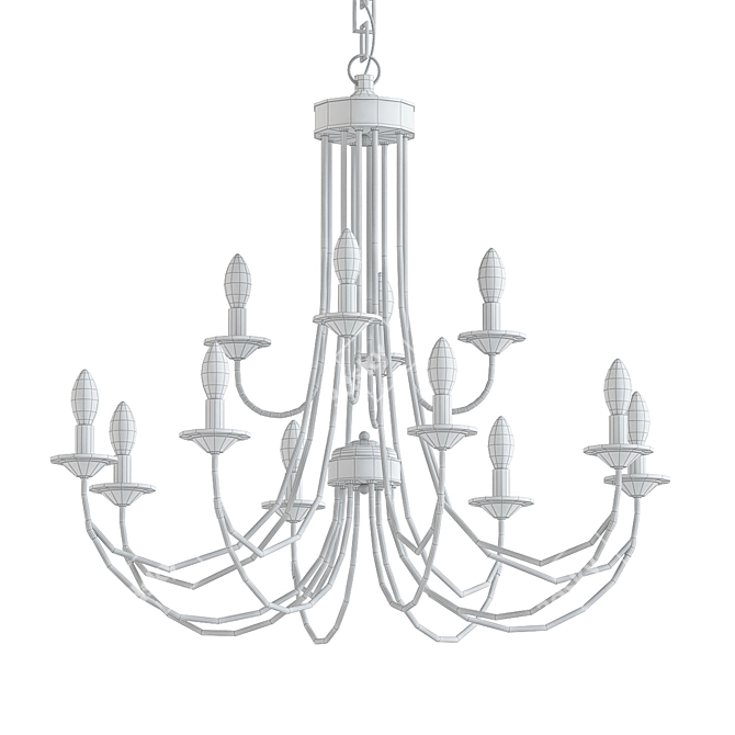 Estelle 12-Light Classic Chandelier 3D model image 2