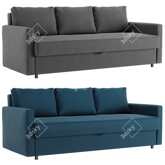 IKEA FRIHETEN Sofa Bed - Comfortable and Stylish 3D model image 2