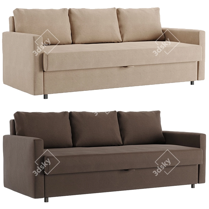 IKEA FRIHETEN Sofa Bed - Comfortable and Stylish 3D model image 3