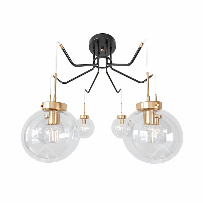 Elegant Illuminated Chandelier 3D model image 2