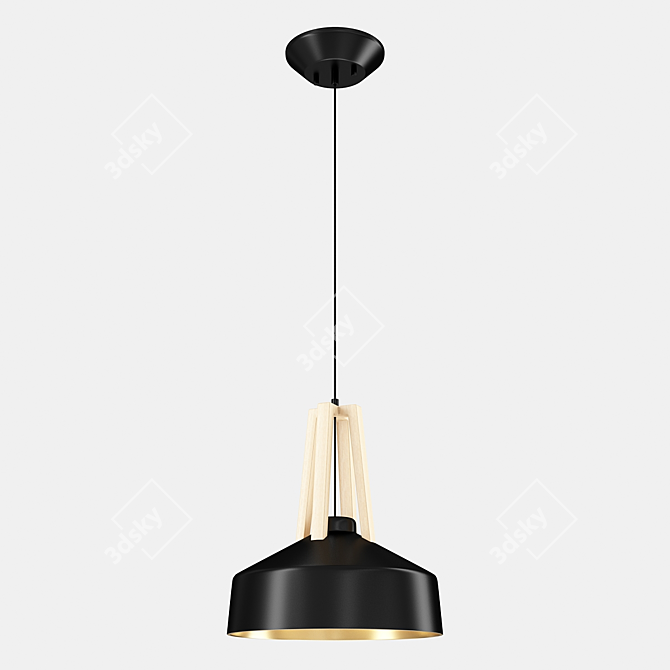 Sleek Drop Lamp: White_Black 3D model image 1