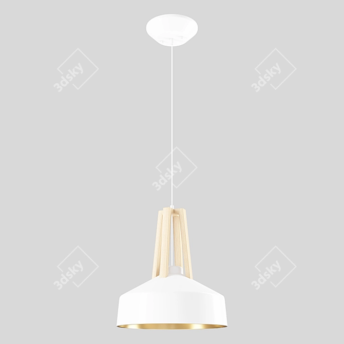 Sleek Drop Lamp: White_Black 3D model image 2