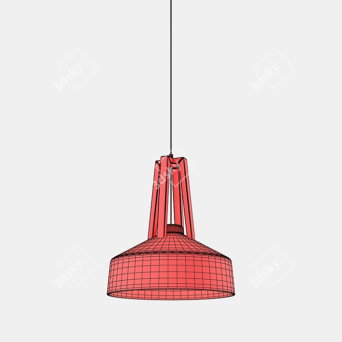 Sleek Drop Lamp: White_Black 3D model image 3