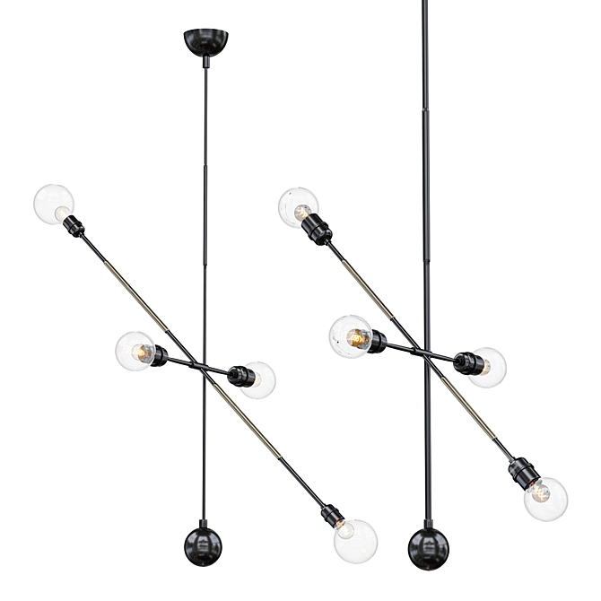 Highwire: Sleek and Stylish Hanging Light 3D model image 1